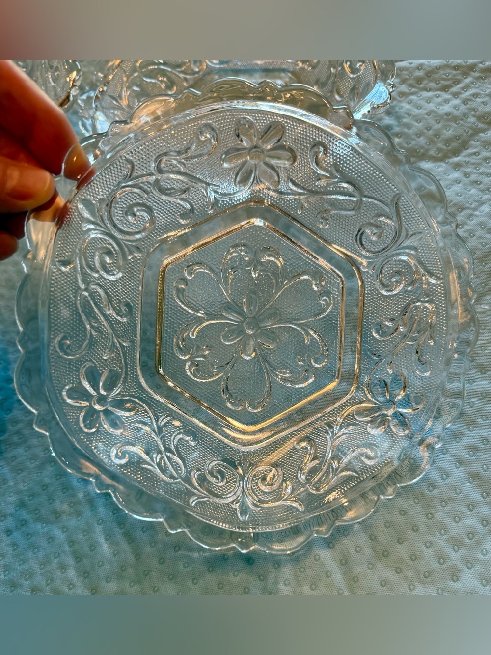 Vintage Clear Indiana Glass Tiara Sandwich Hexagonal Bowls | Set of 6 Pristine